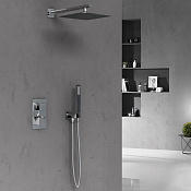 Vincea Душевой комплект встраиваемый: термостат, без излива, верхний и ручной душ, цвет: хром VSFW-102TCH