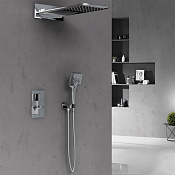 Vincea Душевой комплект встраиваемый: термостат, без излива, верхний и ручной душ, цвет: хром VSFW-103TCH