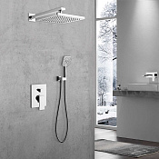 Vincea Next Душевой комплект встраиваемый: смеситель, без излива, верхний и ручной душ, цвет: хром VSFW-1N1CH