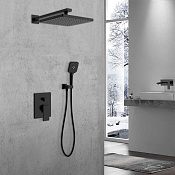 Vincea Next Душевой комплект встраив.: смеситель, без излива, верх. и руч. душ, цвет: черный матовый VSFW-1N1MB
