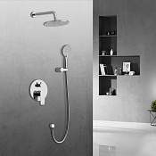 Vincea Esse Душевой комплект встраиваемый: смеситель, без излива, верхний и ручной душ, цвет: хром VSFW-1E1CH