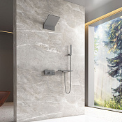 Vincea Futura Душевой комплект встраив.: термостат, излив, верх. и ручной душ, цвет: вороненая сталь VSFW-2F11TGM