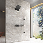 Vincea Futura Душевой комплект встраиваем.: термостат, излив, верх. и руч. душ, цвет: черный матовый VSFW-2F11TMB