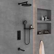 Vincea Inspire Душевой комплект встраив.: термостат, излив, верх. и ручной душ, цвет: черный матовый VSFW-433TI5RMB