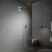 Vincea Inspire Душевой комплект встраиваемый: термостат, без излива, верх. и ручной душ, цвет: хром VSFW-3I21MT4CH