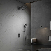 Vincea Душевой комплект встраив.: термостат, без излива, верхний и ручной душ, цвет: черный матовый VSFW-3I21MT4MB