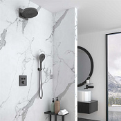 Vincea Душевой комплект встраив.: термостат, без излива, верхний и ручной душ, цвет: вороненая сталь VSFW-3I21MT1GM