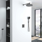 Vincea Душевой комплект встраив.: термостат, без излива, верхний и ручной душ, цвет: вороненая сталь VSFW-3I21MT2GM