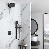 Vincea Душевой комплект встраив.: термостат, без излива, верхний и ручной душ, цвет: черный матовый VSFW-3I21MT1RMB