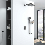 Vincea Душевой комплект встраиваемый: термостат, без излива, верх. и руч. душ, цвет: вороненая сталь VSFW-321MT1RGM