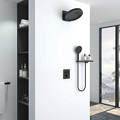 Vincea Душевой комплект встраив.: термостат, без излива, верхний и ручной душ, цвет: черный матовый VSFW-3I21MT3RMB