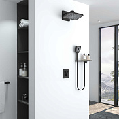 Vincea Душевой комплект встраив.: термостат, без излива, верхний и ручной душ, цвет: черный матовый VSFW-3I21MT4RMB