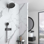 Vincea Душевой комплект встраиваемый: термостат, без излива, верх. и руч. душ, цвет: вороненая сталь VSFW-422TI3GM