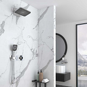 Vincea Душевой комплект встраиваемый: термостат, без излива, верхний и ручной душ, цвет: хром VSFW-422TI4CH