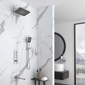 Vincea Душевой комплект встраиваемый: термостат, излив, верхний и ручной душ, цвет: хром VSFW-433TI4CH