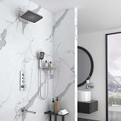 Vincea Душевой комплект встраиваемый: термостат, излив, верхний и ручной душ, цвет: хром VSFW-433TI4RCH