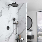 Vincea Душевой комплект встраив.: термостат, без излива, верхний и ручной душ, цвет: черный матовый VSFW-3I22MT2RMB