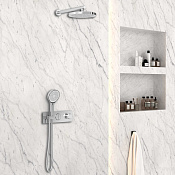 Vincea Душевой комплект встраиваемый: термостат, без излива, верхний и ручной душ, цвет: хром VSFW-422T2CH