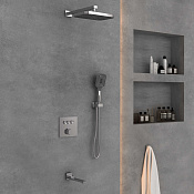 Vincea Душевой комплект встраиваемый: смеситель, излив, верхний и ручной душ, цвет: хром VSFW-4311CH