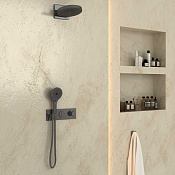 Vincea Душевой комплект встраиваемый: термостат, без излива, верх. и руч. душ, цвет: вороненая сталь VSFW-422TI1GM