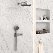 Vincea Душевой комплект встраиваемый: термостат, без излива, верхний и ручной душ, цвет: хром VSFW-422TI2CH