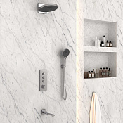 Vincea Душевой комплект встраиваемый: термостат, излив, верхний и ручной душ, цвет: хром VSFW-433TI1CH