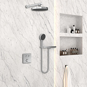 Vincea Душевой комплект встраиваемый: смеситель, без излива, верхний и ручной душ, цвет: хром VSFW-4I212RCH