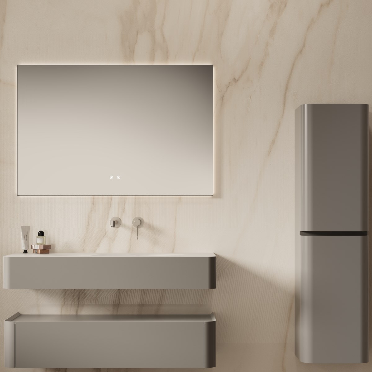 Vincea Caprise Тумба подвесная 120x52x26h см, цвет: светло-серый матовый VMC-4CA120MLG