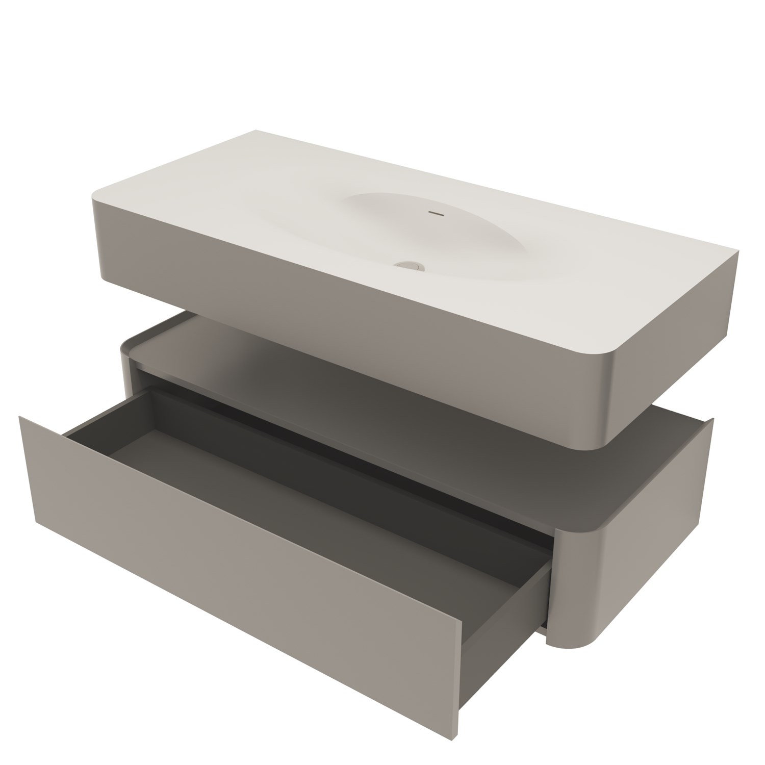 Vincea Caprise Тумба подвесная 120x52x26h см, цвет: светло-серый матовый VMC-4CA120MLG