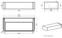 Vincea Caprise Тумба подвесная 120x52x26h см, цвет: светло-серый матовый VMC-4CA120MLG
