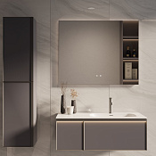 Vincea Elise Тумба под раковину правая, подвесная 99,4x52,5x35h см, цвет: серый матовый Soft-touch VMC-4EL100MG-R