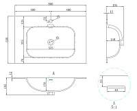 Vincea Elise Раковина накладная 80x53 см, с переливом, цвет: белый матовый VCB-4EL800MW