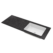 Vincea Luxe Столешница 140х52 см, мрамор, интегрирован. правая белая раковина, цвет: черный Versace VWTB-4LX140VB-R