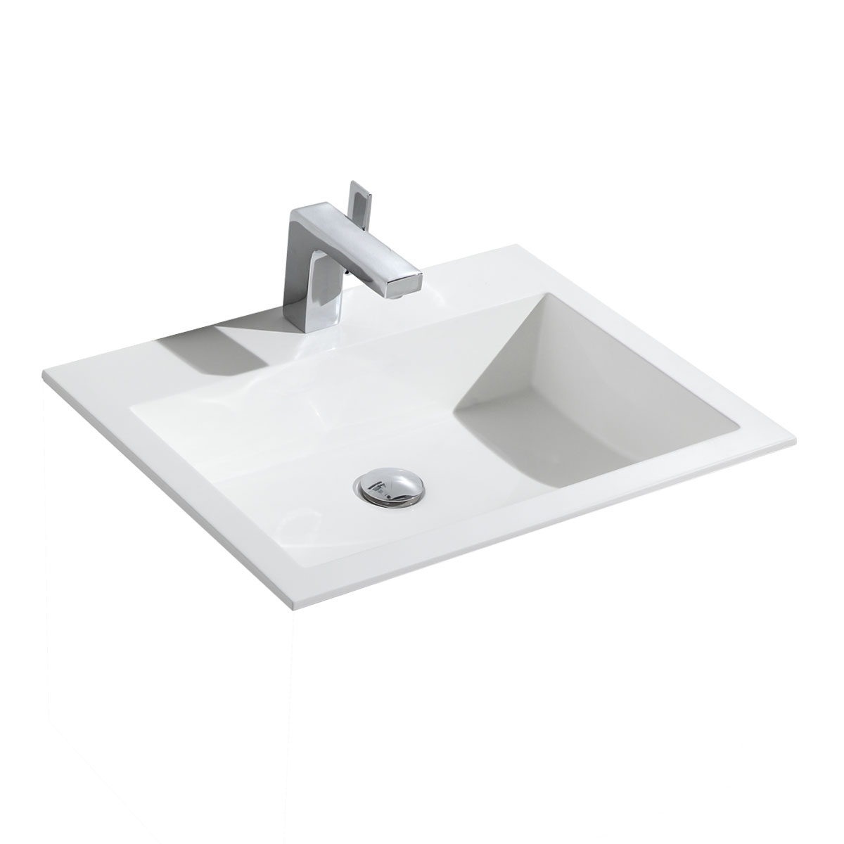 Vincea Раковина накладная 60x48 см, без перелива, цвет: белый VCB-13600W