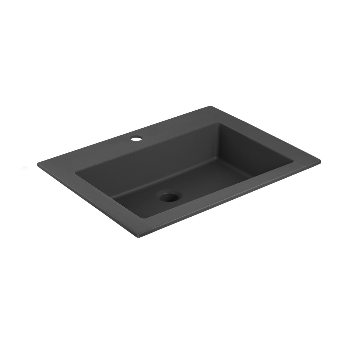 Vincea Раковина накладная 60x48 см, без перелива, цвет: черный матовый VCB-13600B