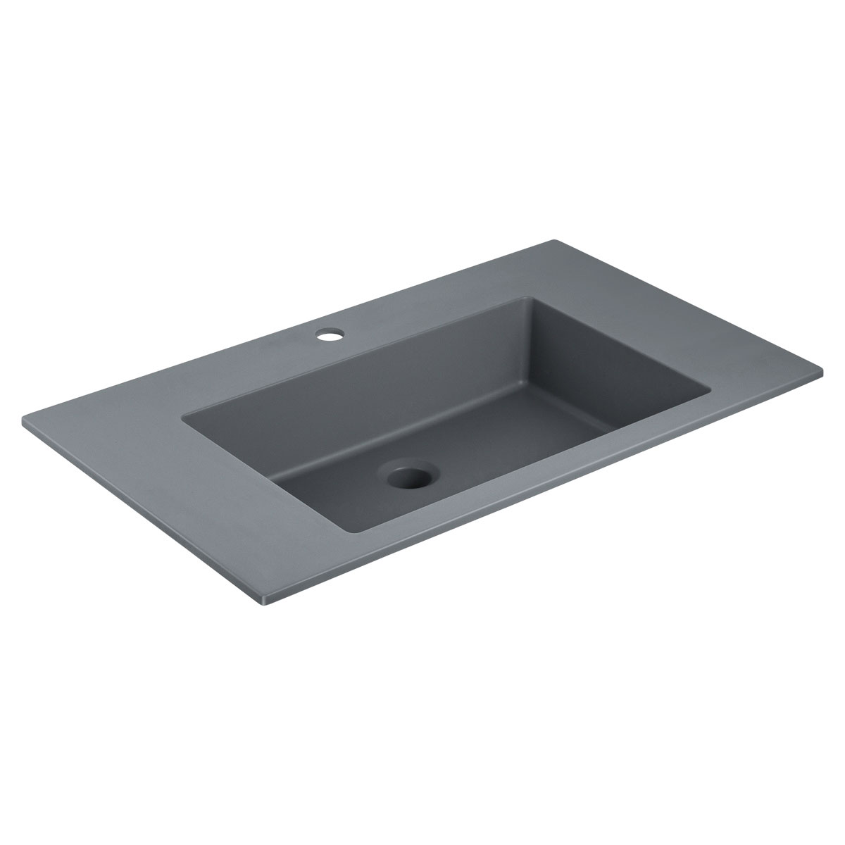 Vincea Раковина накладная 80x48 см, без перелива, цвет: серый матовый VCB-13800G