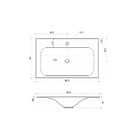 Vincea Раковина накладная 80x50 см, без перелива, цвет: белый VCB-1F800W