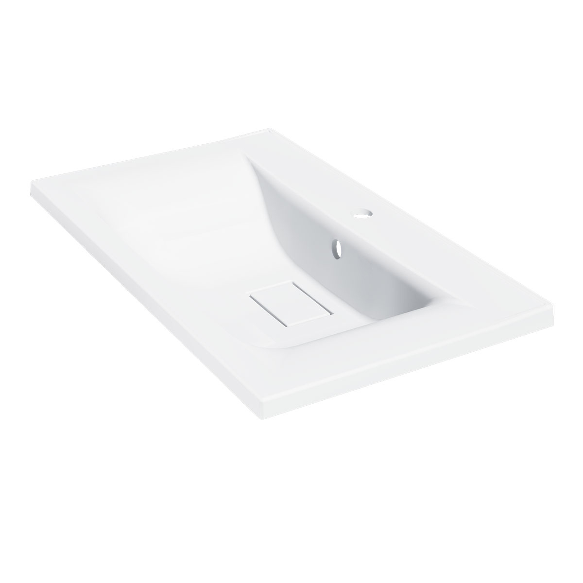 Vincea Раковина накладная 75x45 см, с переливом, цвет: белый VCB-3M750W