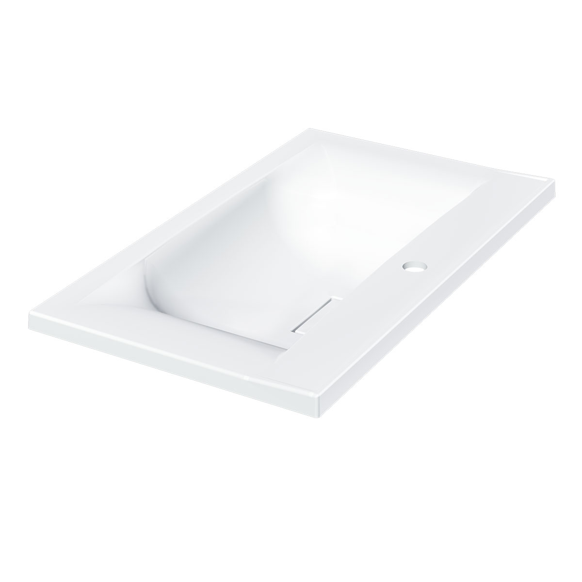 Vincea Раковина накладная 75x45 см, с переливом, цвет: белый VCB-3M750W