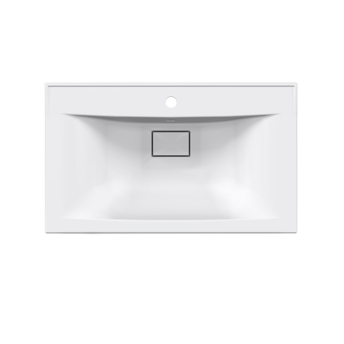 Vincea Раковина накладная 75x45 см, с переливом, цвет: белый VCB-3M750W