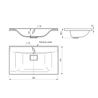 Vincea Раковина накладная 80x45 см, с переливом, цвет: белый VCB-3M800W
