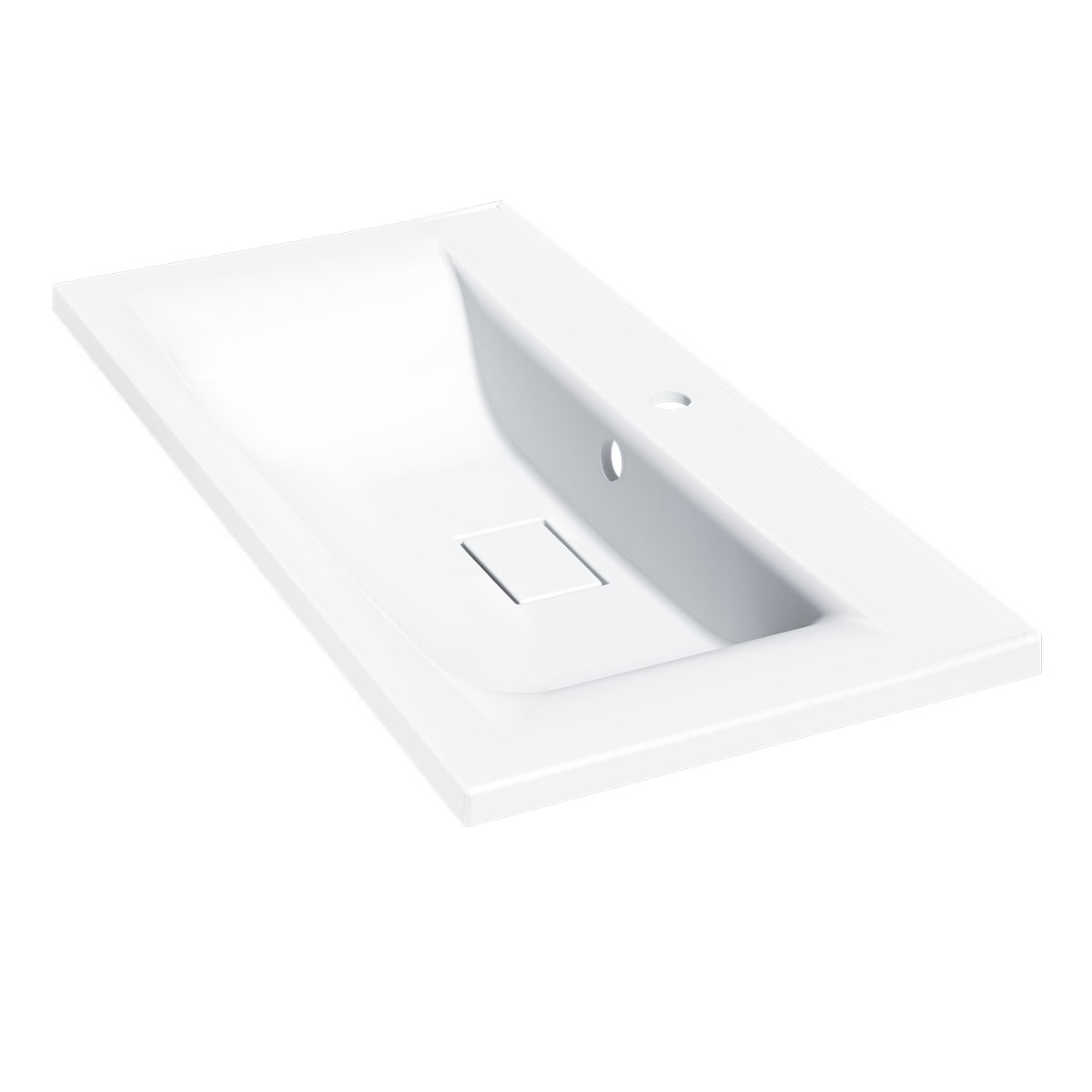 Vincea Раковина накладная 90x45 см, с переливом, цвет: белый VCB-3M900W