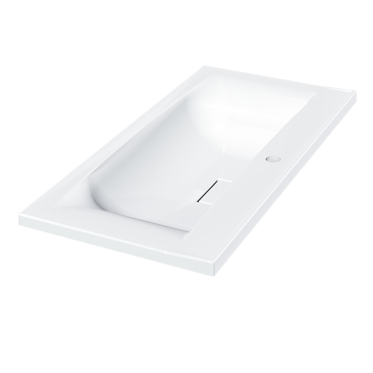 Vincea Раковина накладная 90x45 см, с переливом, цвет: белый VCB-3M900W