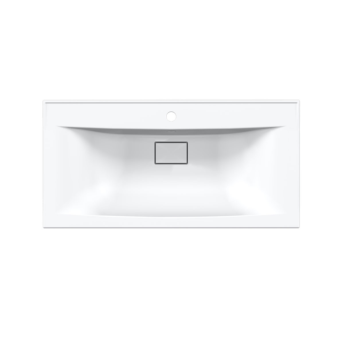 Vincea Раковина накладная 90x45 см, с переливом, цвет: белый VCB-3M900W