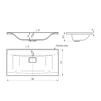 Vincea Раковина накладная 90x45 см, с переливом, цвет: белый VCB-3M900W