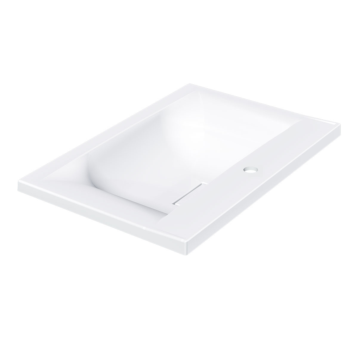 Vincea Раковина накладная 60x45 см, с переливом, цвет: белый VCB-3M600W