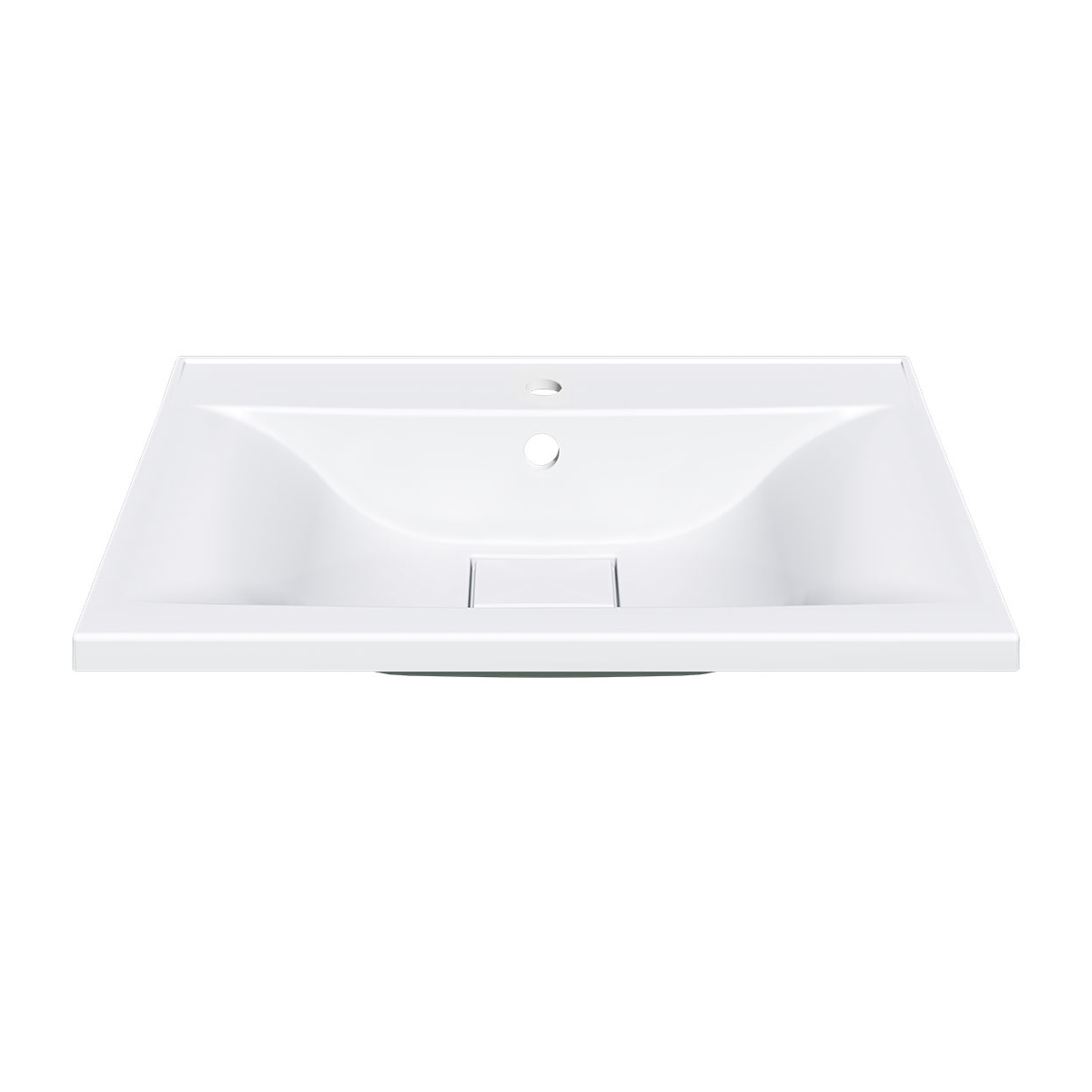 Vincea Раковина накладная 60x45 см, с переливом, цвет: белый VCB-3M600W