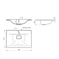 Vincea Раковина накладная 60x45 см, с переливом, цвет: белый VCB-3M600W
