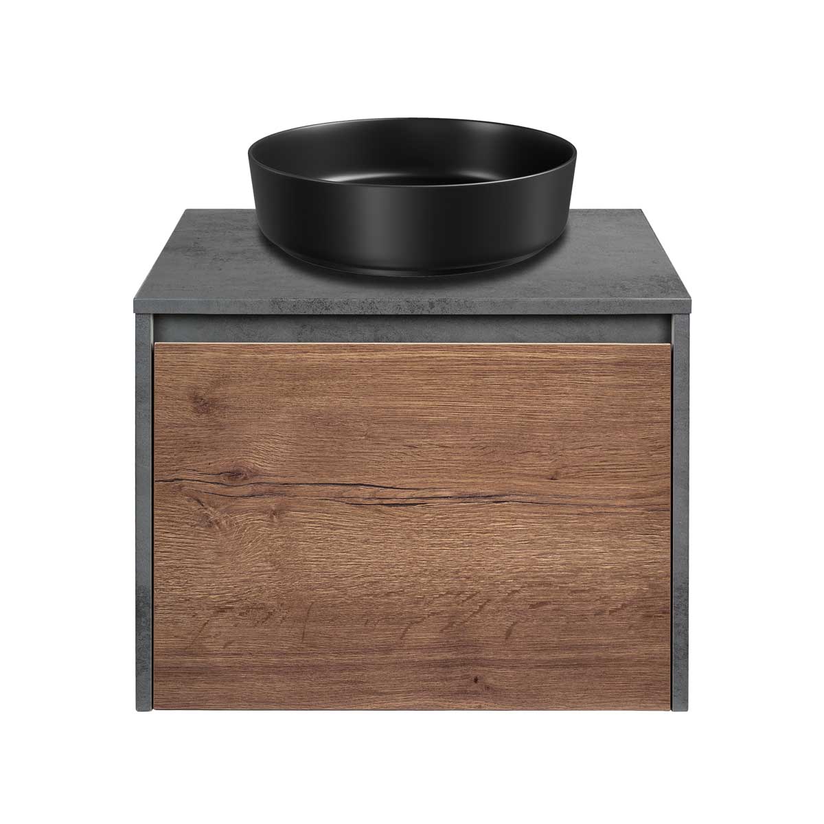 Vincea Mesa Тумба под раковину, подвесная 60x50x45h см, цвет: T.Oak, Beton VMC-2MS600TB