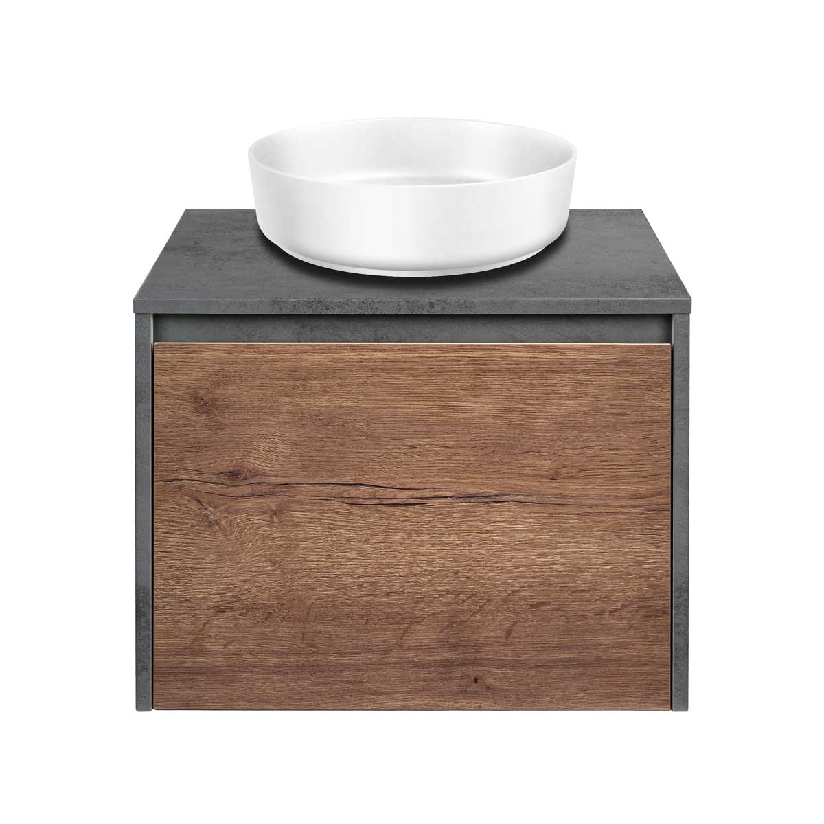 Vincea Mesa Тумба под раковину, подвесная 60x50x45h см, цвет: T.Oak, Beton VMC-2MS600TB